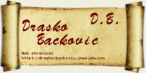 Draško Backović vizit kartica